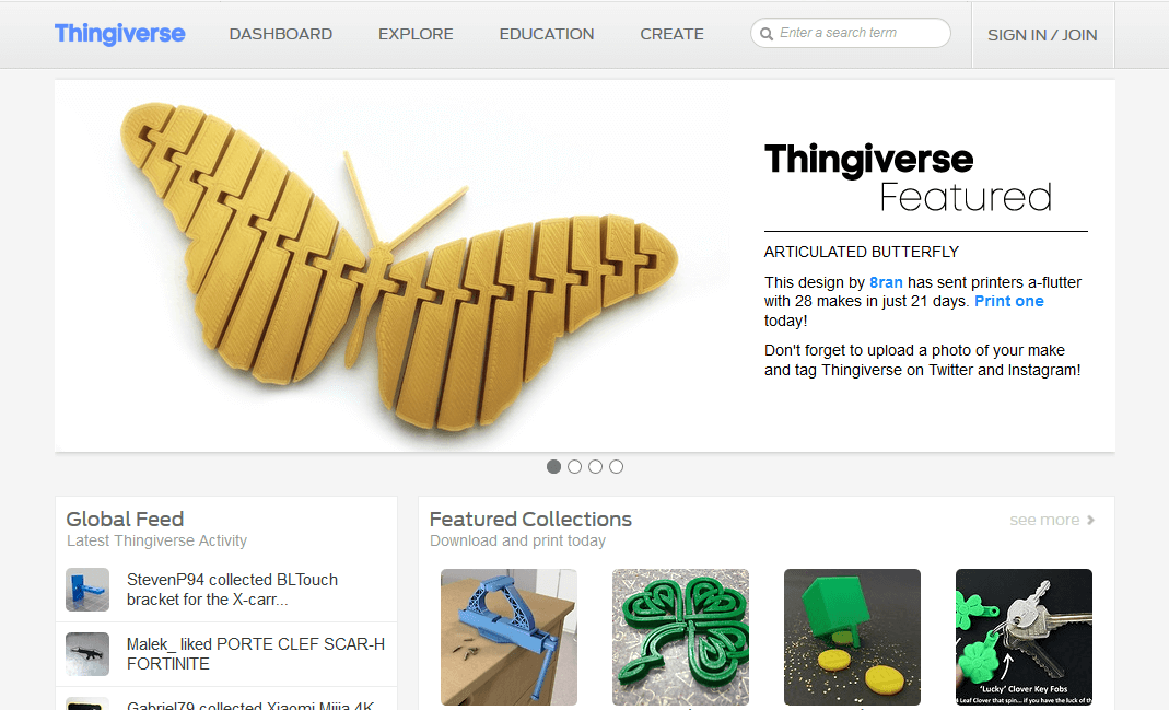 thingiverse 3d printing models